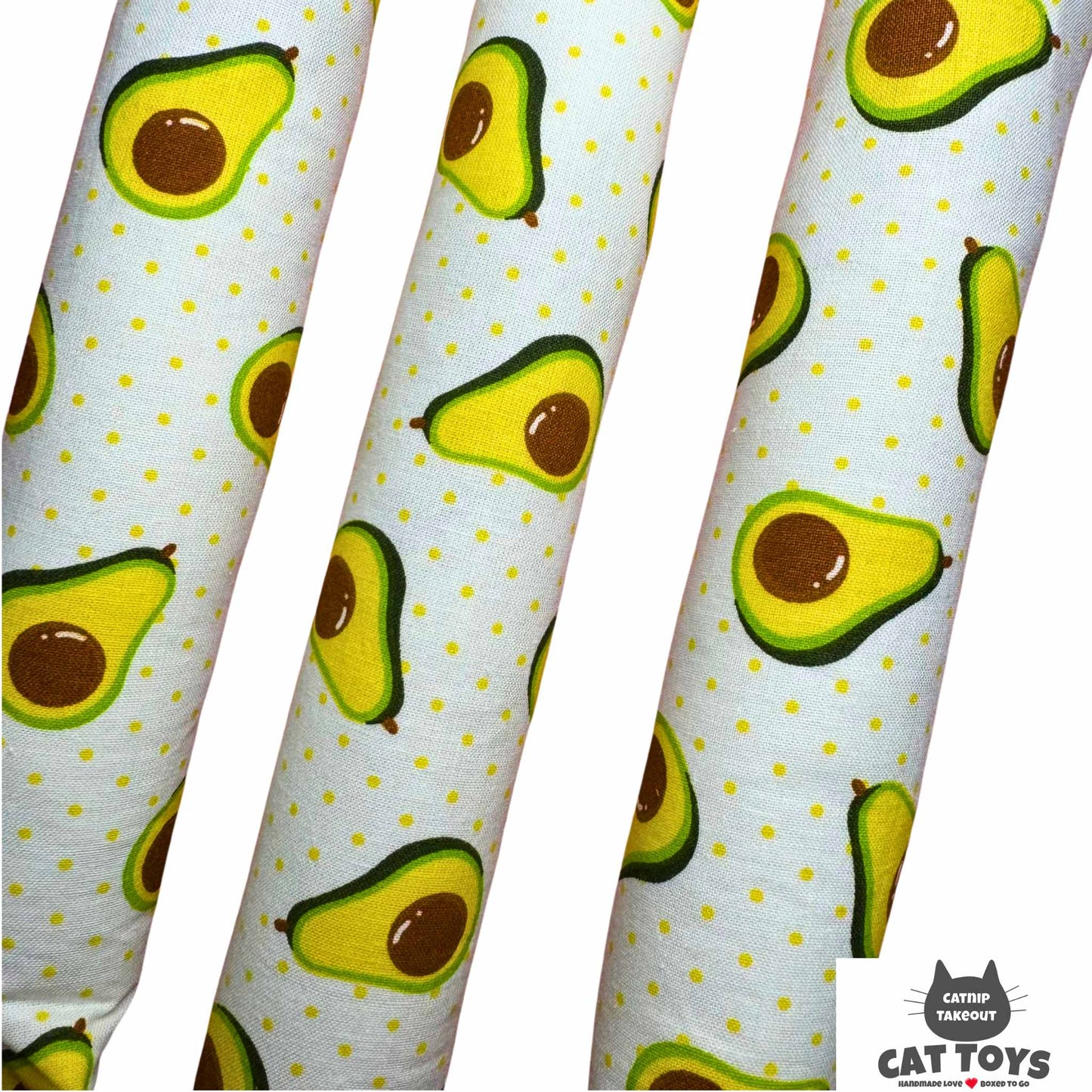 Avocado Kicker Catnip Cat Toy - CatnipTakeout White Retro Avocado Kicker