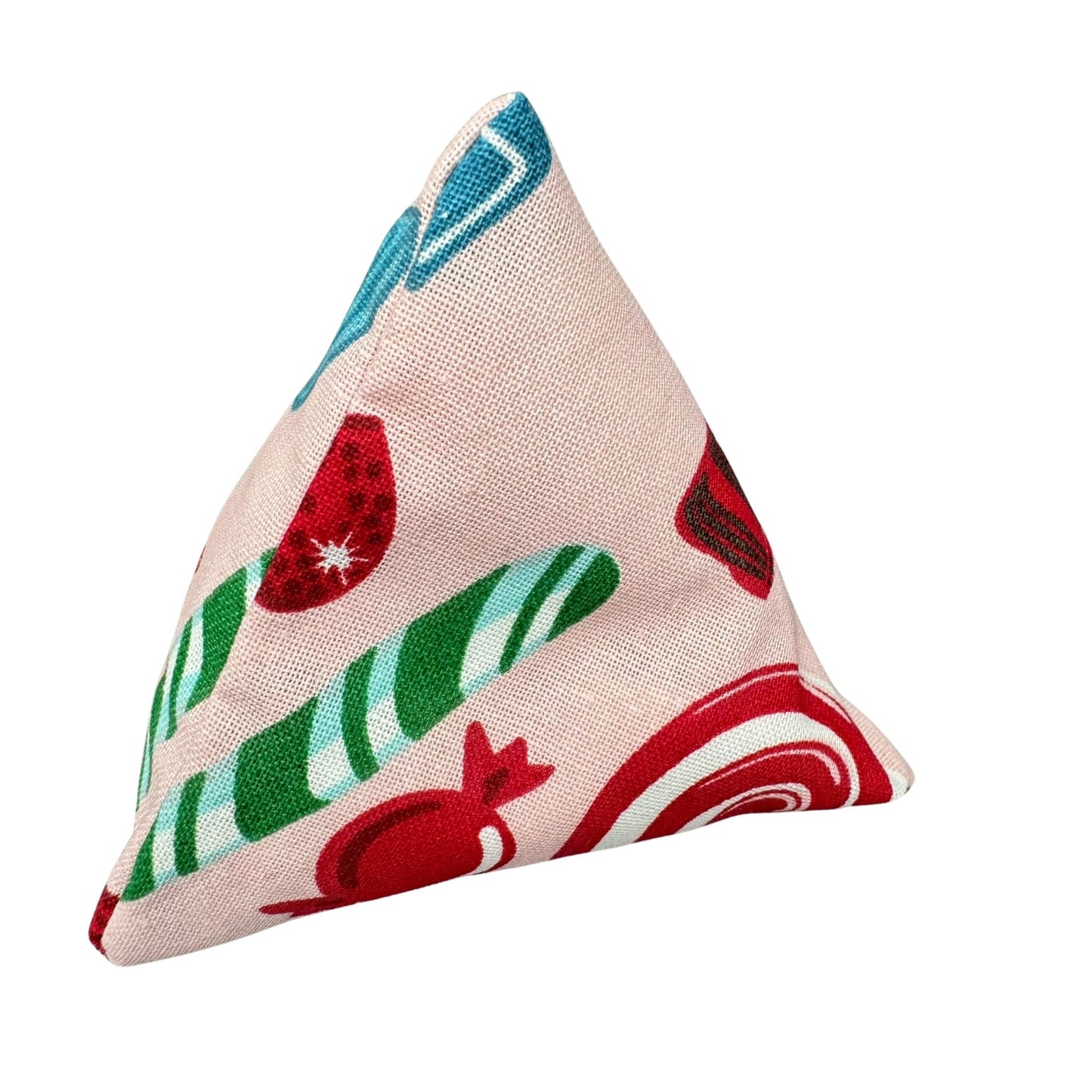 Pink Peppermints | Happy Sack Catnip Cat Toy from CatnipTakeout - A toy featuring peppermint candies on a pink background, perfect for festive playtime.