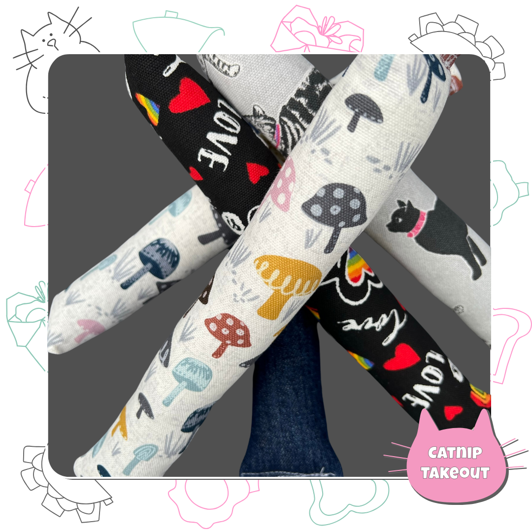 Kicker Cat Toy Grey Kitty Theme with Catnip - CatnipTakeout