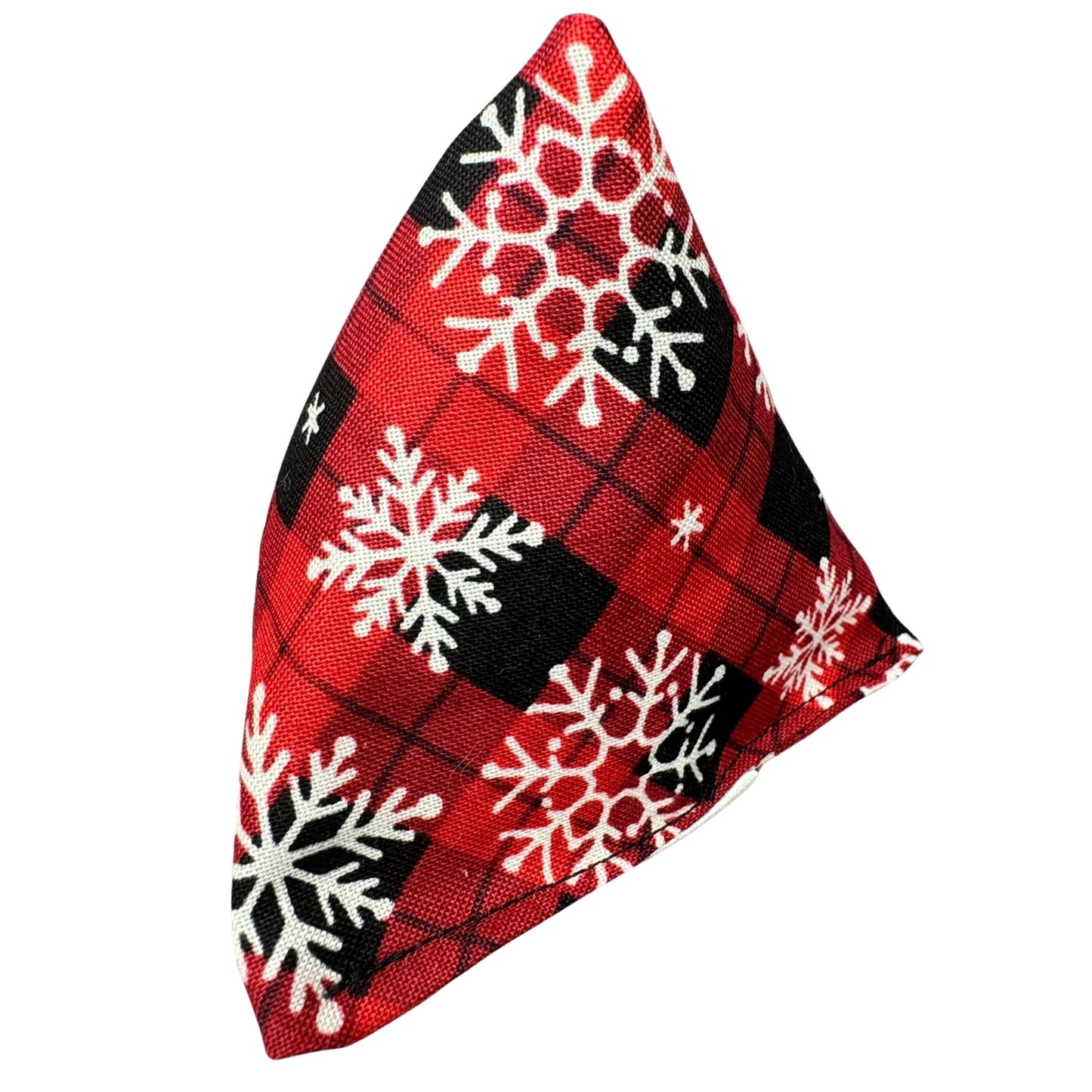 Snowflakes on Dreamy Blue | Happy Sack Catnip Cat Toy from CatnipTakeout - A toy featuring classic white snowflakes on a batik blue background, perfect for festive playtime.