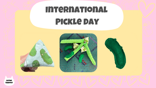 CatnipTakeout is showcasing international pickle day with a selection of pickle catnip cat toys