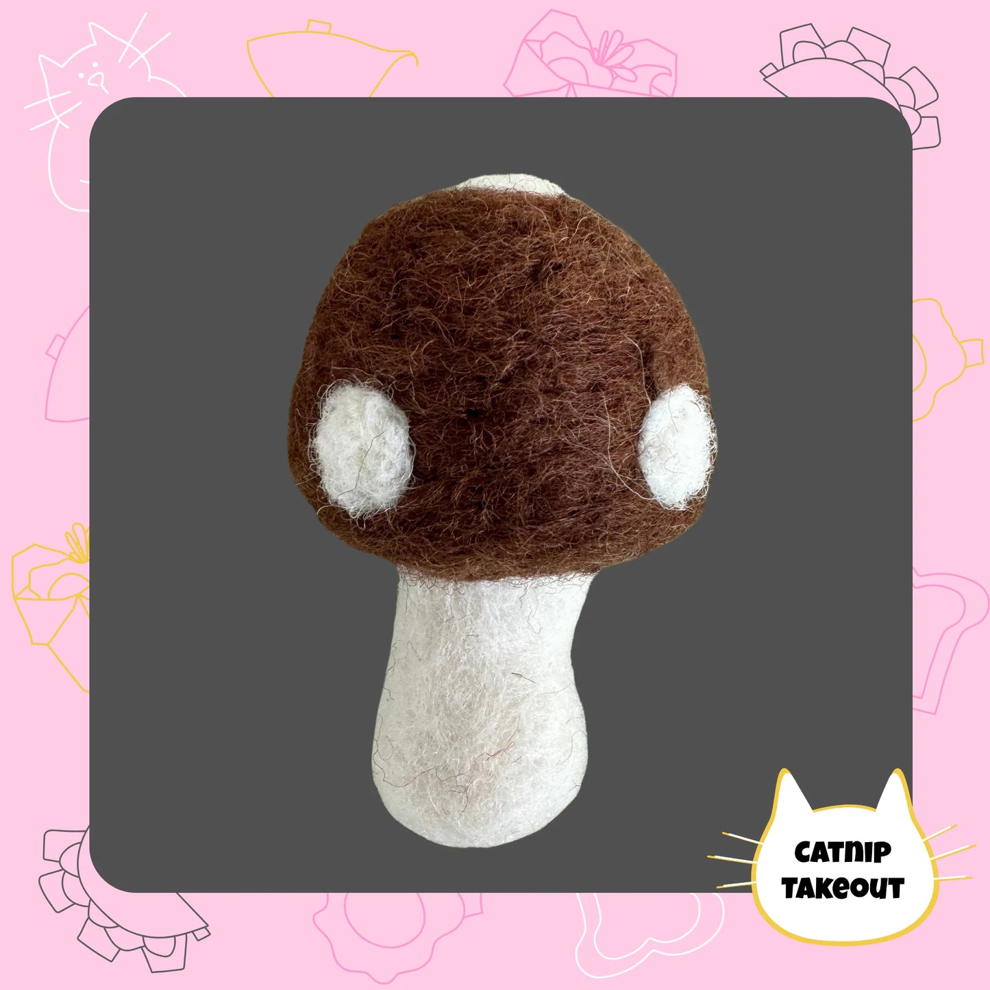 Mushroom Catnip Toy | Wool Felted Cat Toy - CatnipTakeout