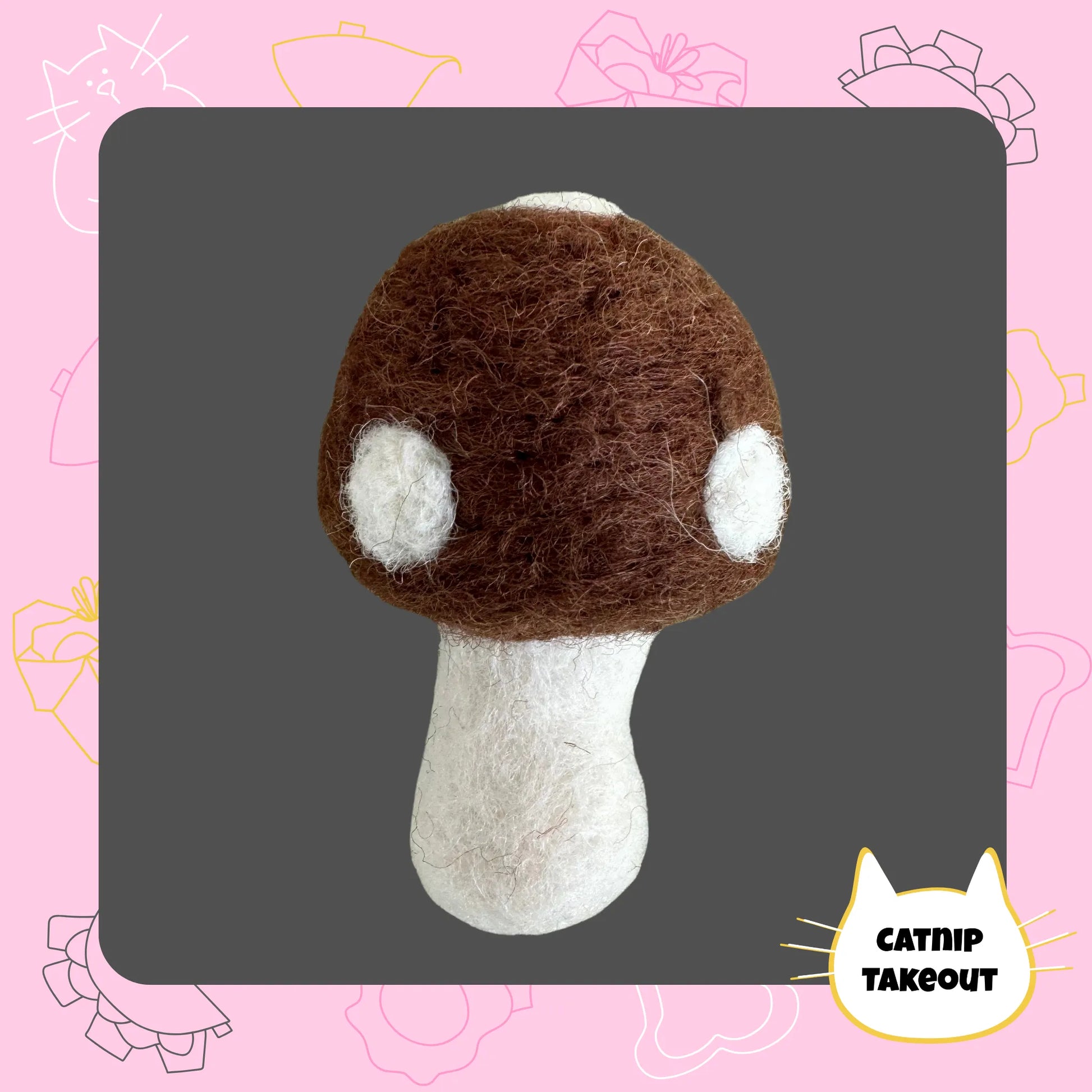 Mushroom Catnip Toy | Wool Felted Cat Toy - CatnipTakeout