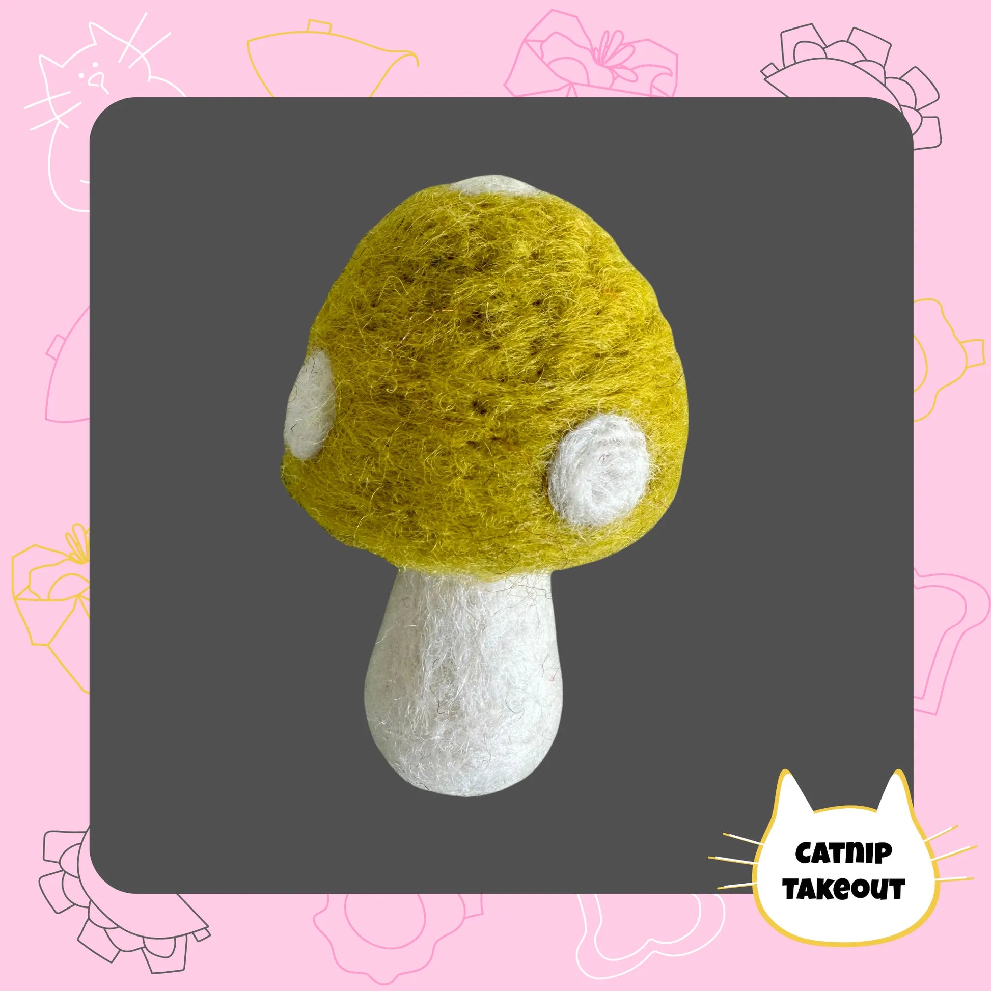 Mushroom Catnip Toy | Wool Felted Cat Toy - CatnipTakeout