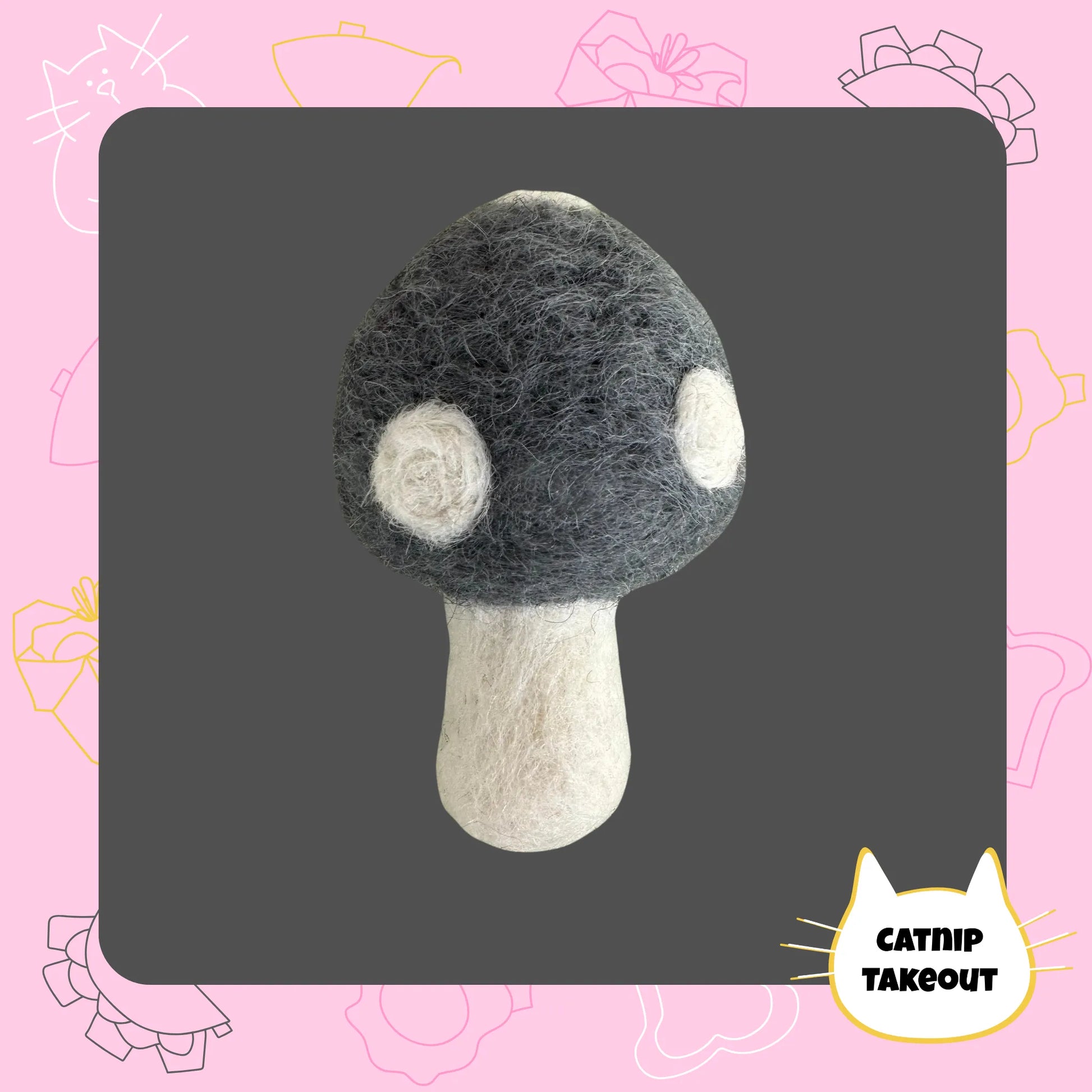 Mushroom Catnip Toy | Wool Felted Cat Toy - CatnipTakeout