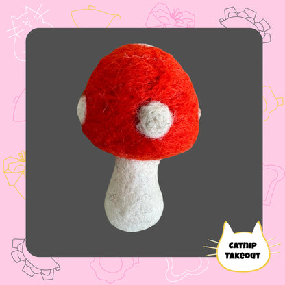 Mushroom Catnip Toy | Wool Felted Cat Toy - CatnipTakeout