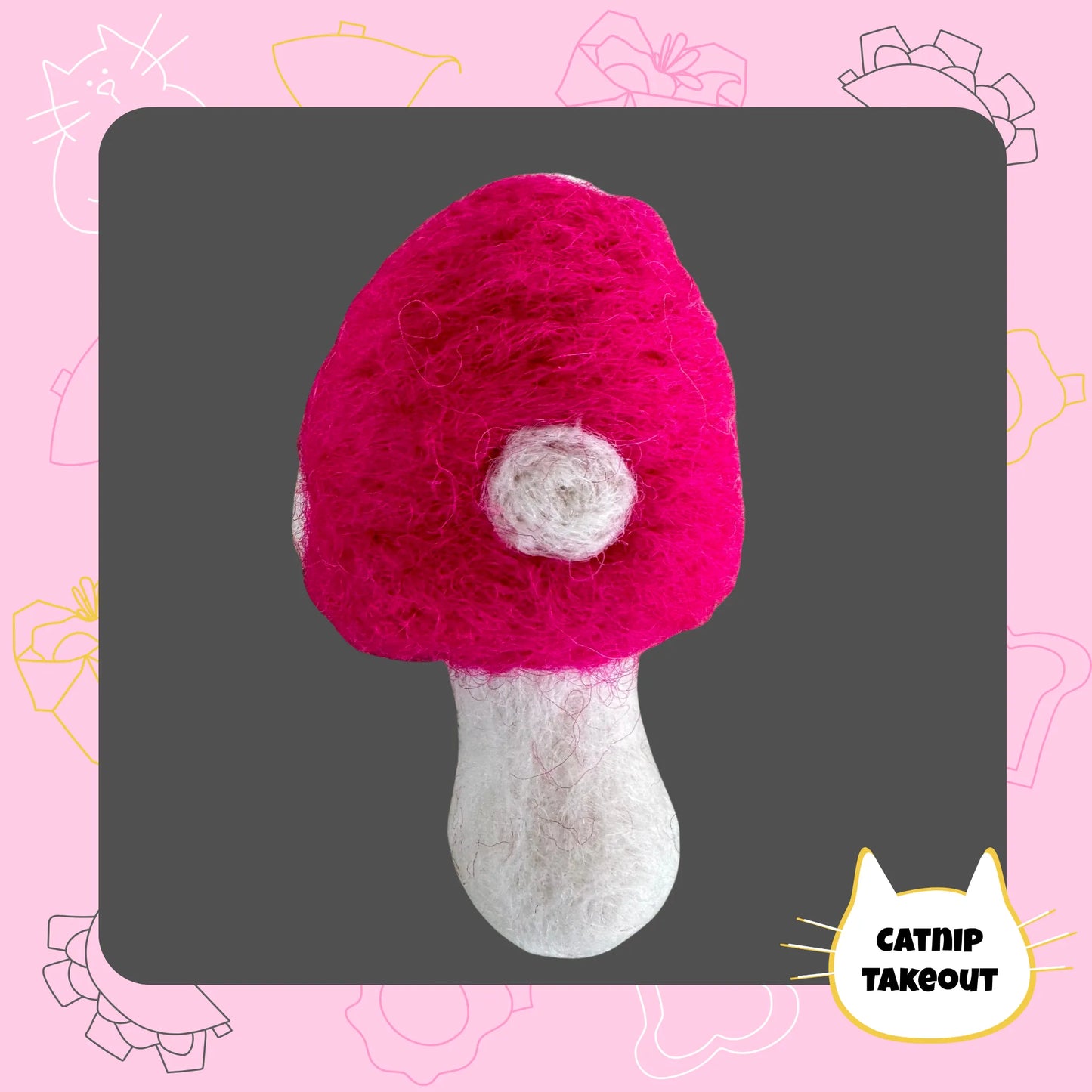 Mushroom Catnip Toy | Wool Felted