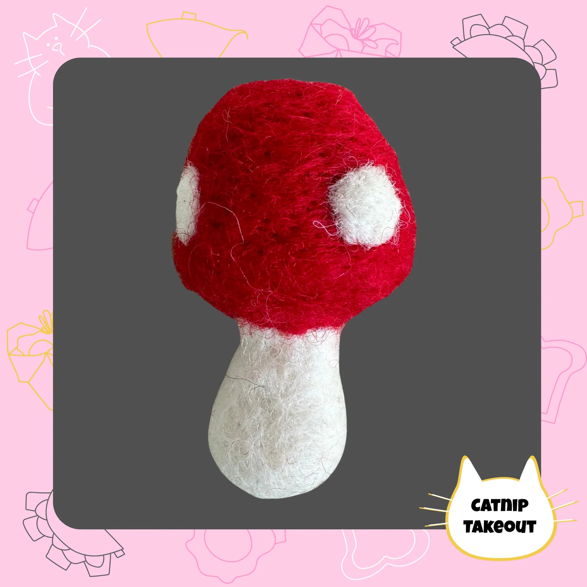 Mushroom Catnip Toy | Wool Felted Cat Toy - CatnipTakeout