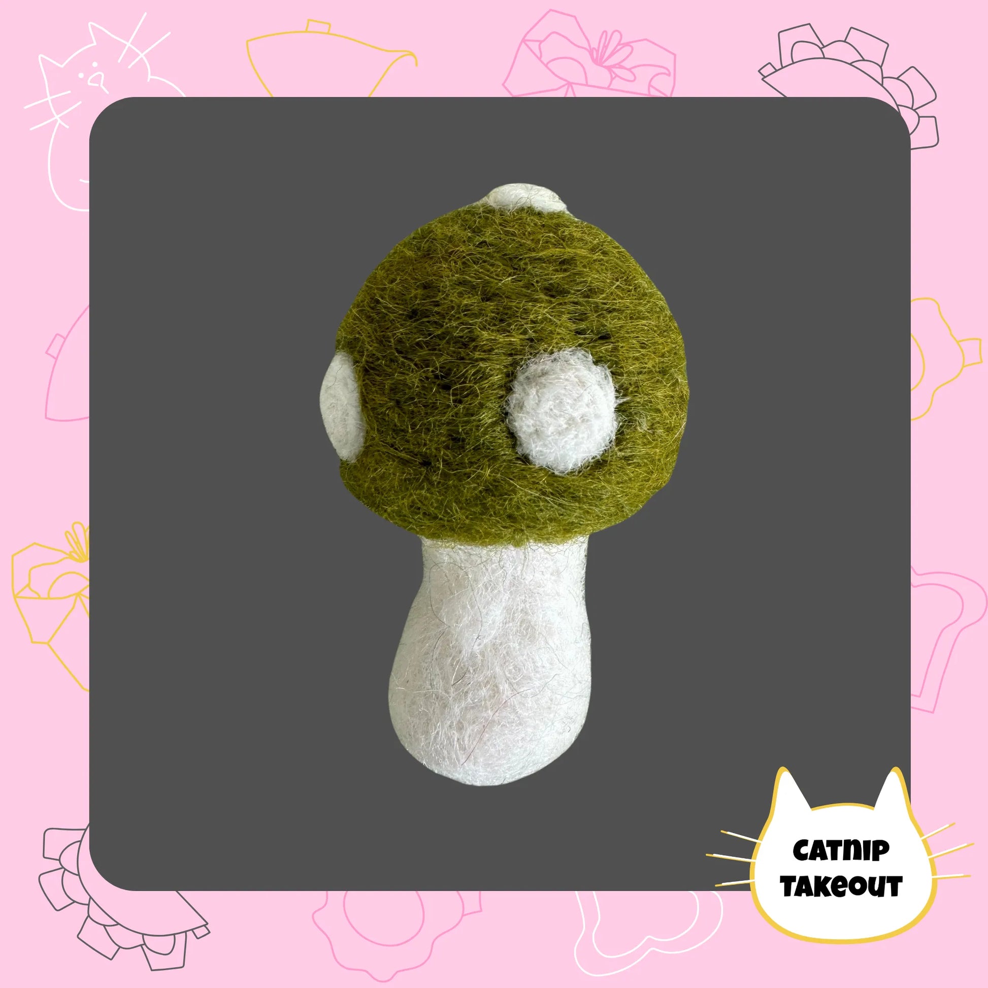 Mushroom Catnip Toy | Wool Felted Cat Toy - CatnipTakeout