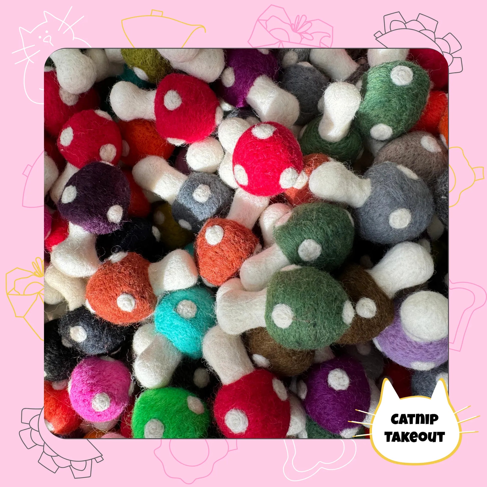 Mushroom Catnip Toy | Wool Felted Cat Toy - CatnipTakeout