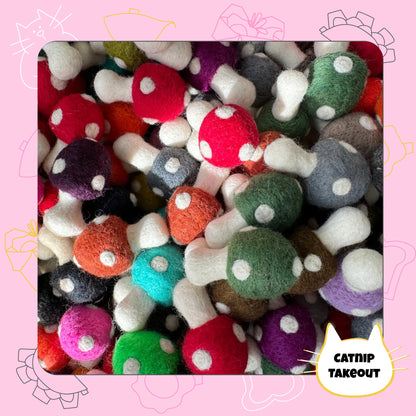 Mushroom Catnip Toy | Wool Felted Cat Toy - CatnipTakeout