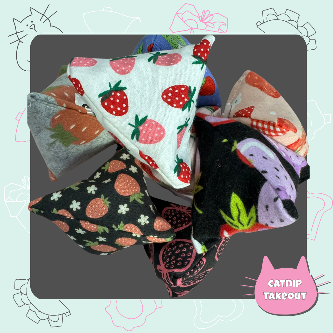 Strawberry Catnip Cat Toy Happy Sack - CatnipTakeout