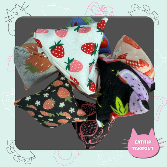 Strawberry Catnip Cat Toy Happy Sack - CatnipTakeout