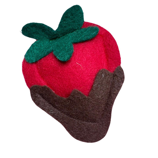 Chocolate Dipped Strawberry Catnip Toy