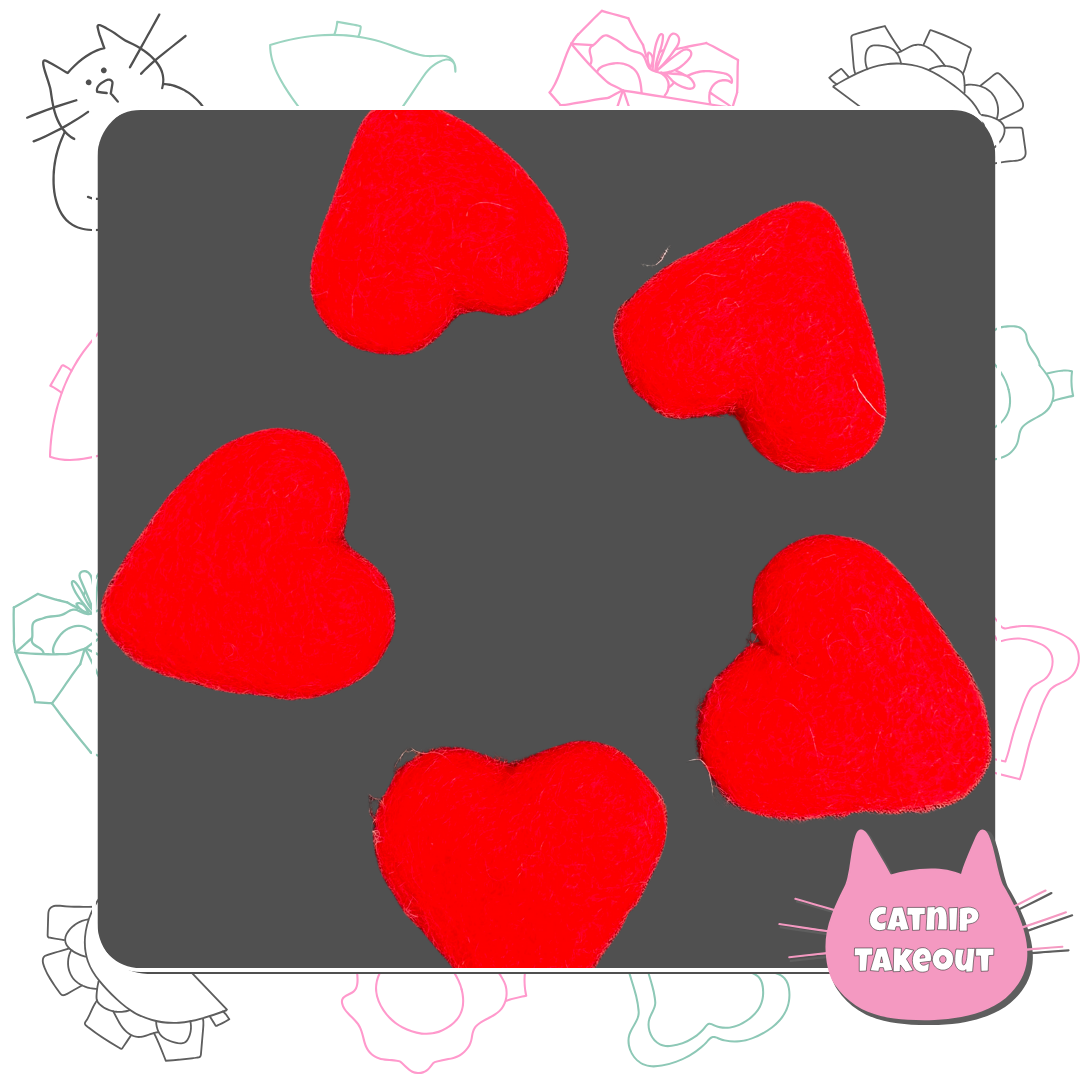 Heart Catnip Toy | Wool Felted Cat Toy - CatnipTakeout