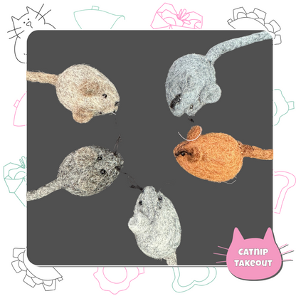 Mouse (Wool) Cat Toy with Catnip | Weekly on the Menu - CatnipTakeout