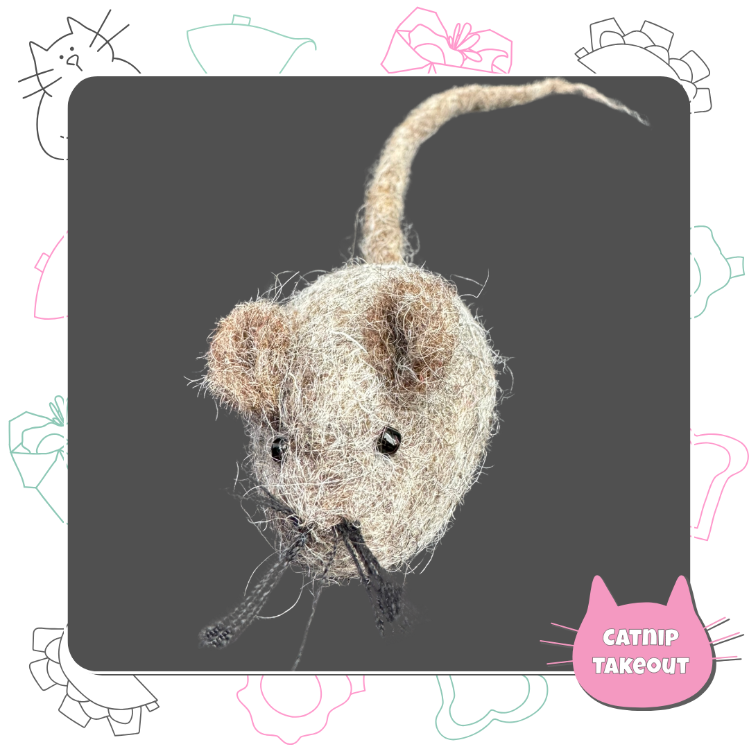 Mouse Catnip Toy | Wool Felted Cat Toy - CatnipTakeout