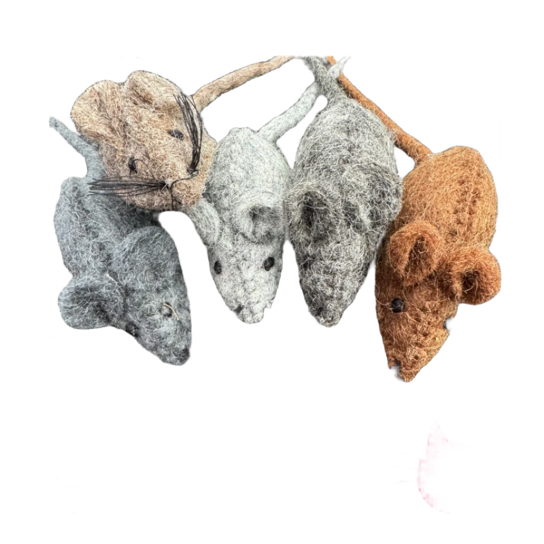 Mouse Cat Toy | Wool Felted & Stitched - CatnipTakeout