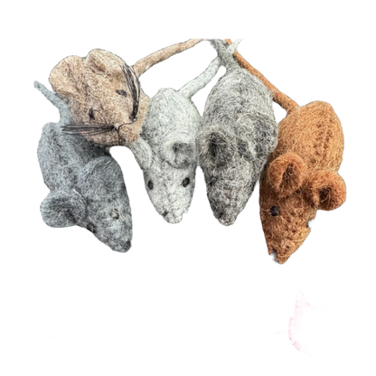 Mouse Cat Toy | Wool Felted & Stitched - CatnipTakeout