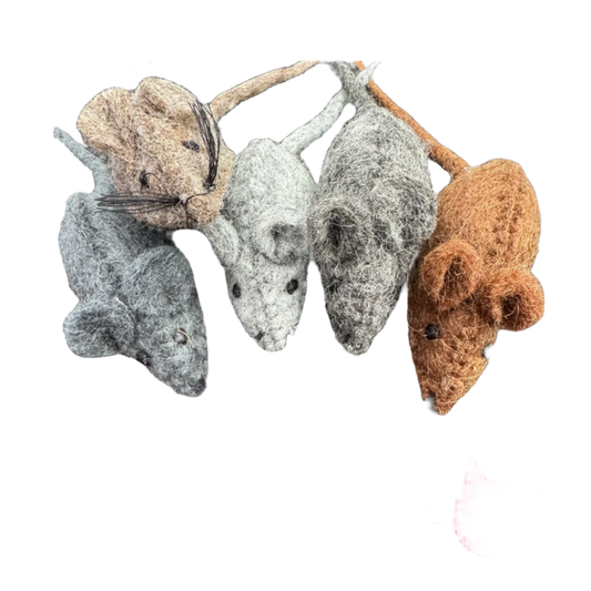 Mouse Cat Toy | Wool Felted & Stitched - CatnipTakeout