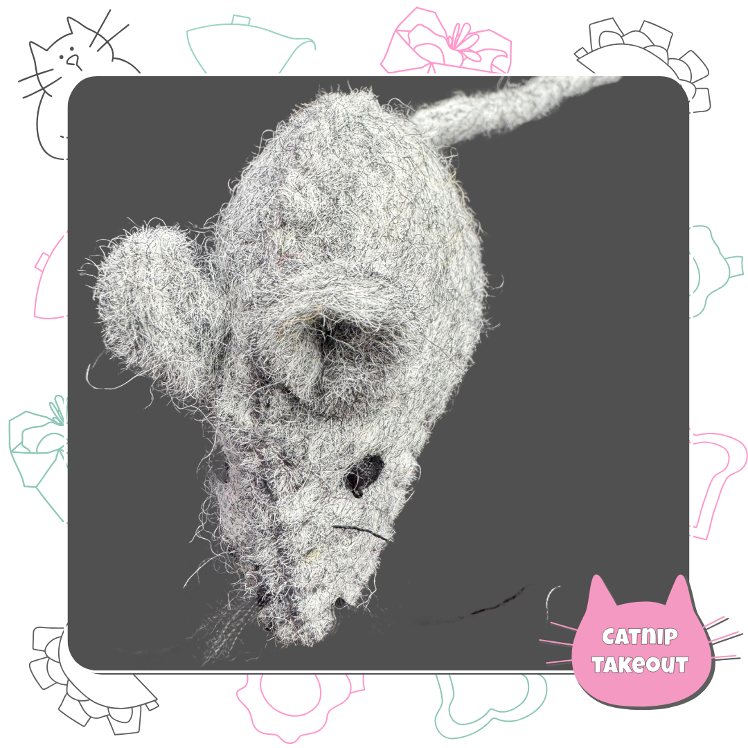 Mouse Cat Toy | Wool Felted & Stitched - CatnipTakeout