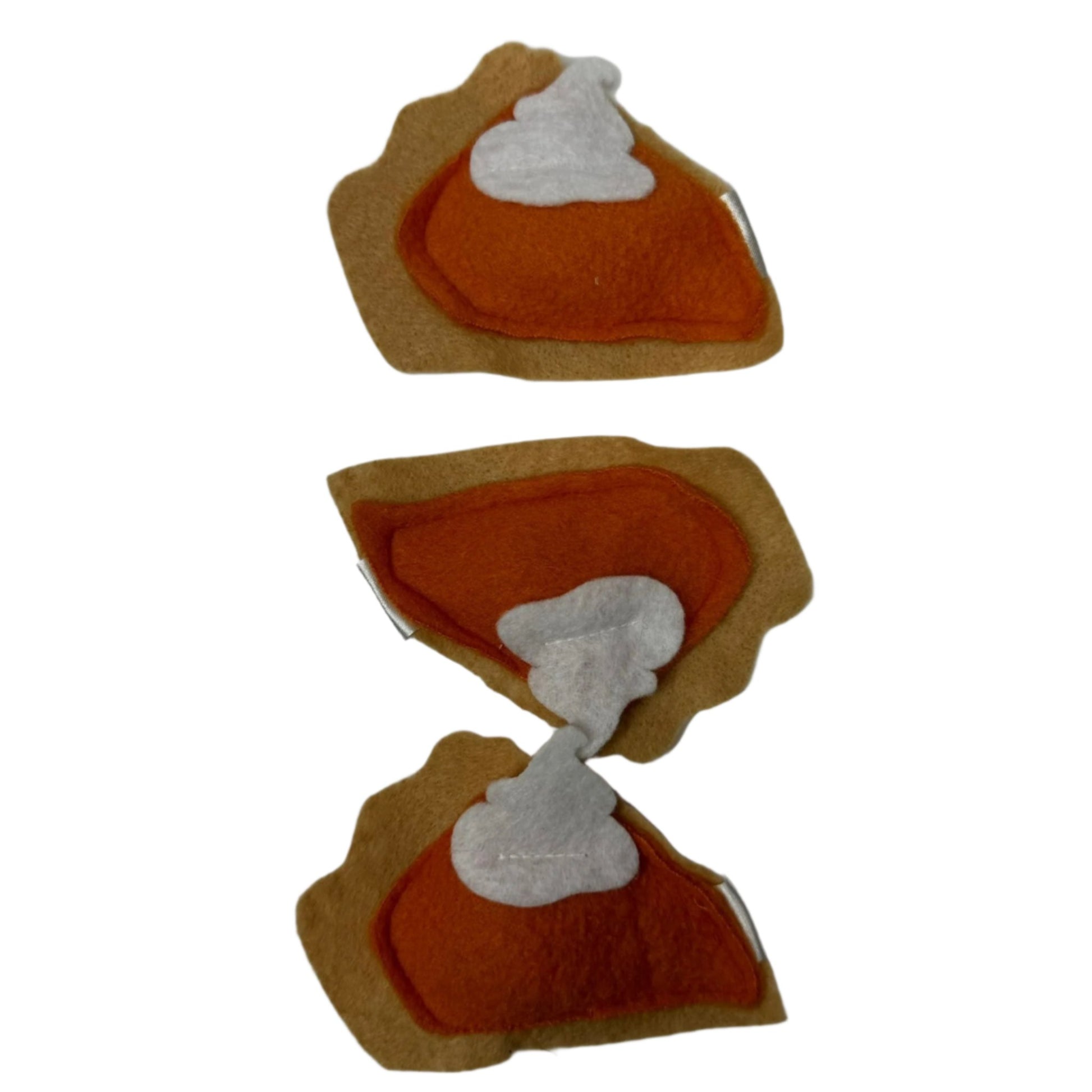 3 Pumpkin pie slices Catnip Cat Toy with whipped cream, felt material by CatnipTakeout.