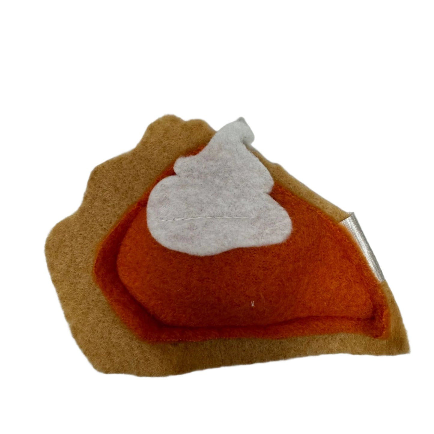 Pumpkin pie slice Catnip Cat Toy with whipped cream, felt material by CatnipTakeout.
