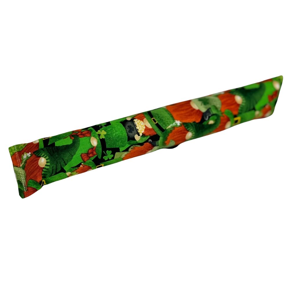 Gnome clover pattern kicker cat toy filled with catnip for solo play