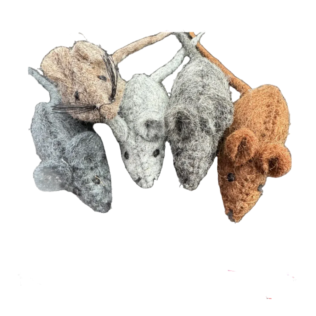 Mouse Cat Toy | Wool Felted & Stitched - CatnipTakeout