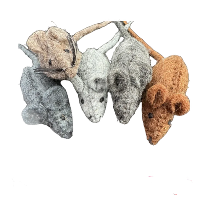 Mouse Cat Toy | Wool Felted & Stitched - CatnipTakeout