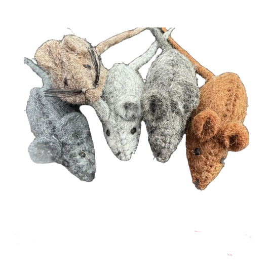 Mouse Cat Toy | Wool Felted & Stitched - CatnipTakeout