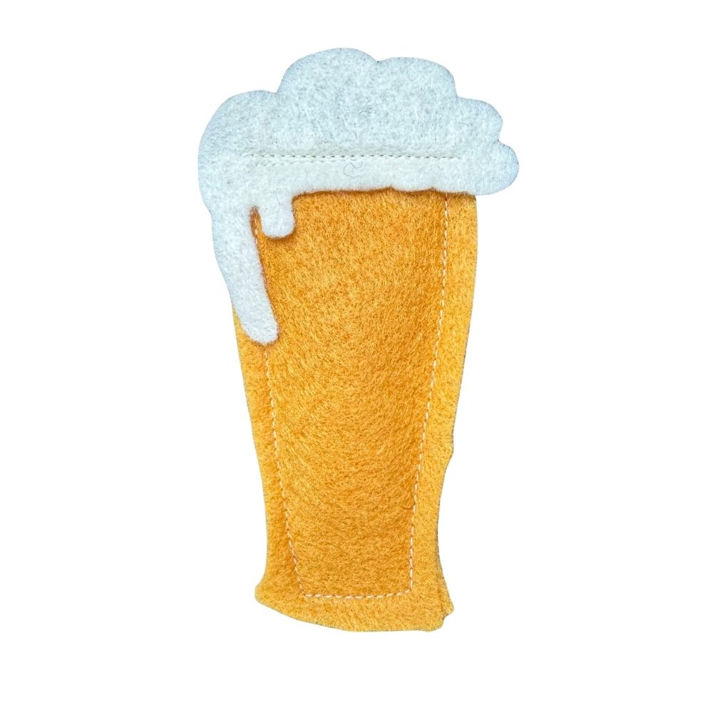 beer cat toy made from felt, durable catnip toy for active cats