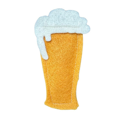 beer cat toy made from felt, durable catnip toy for active cats