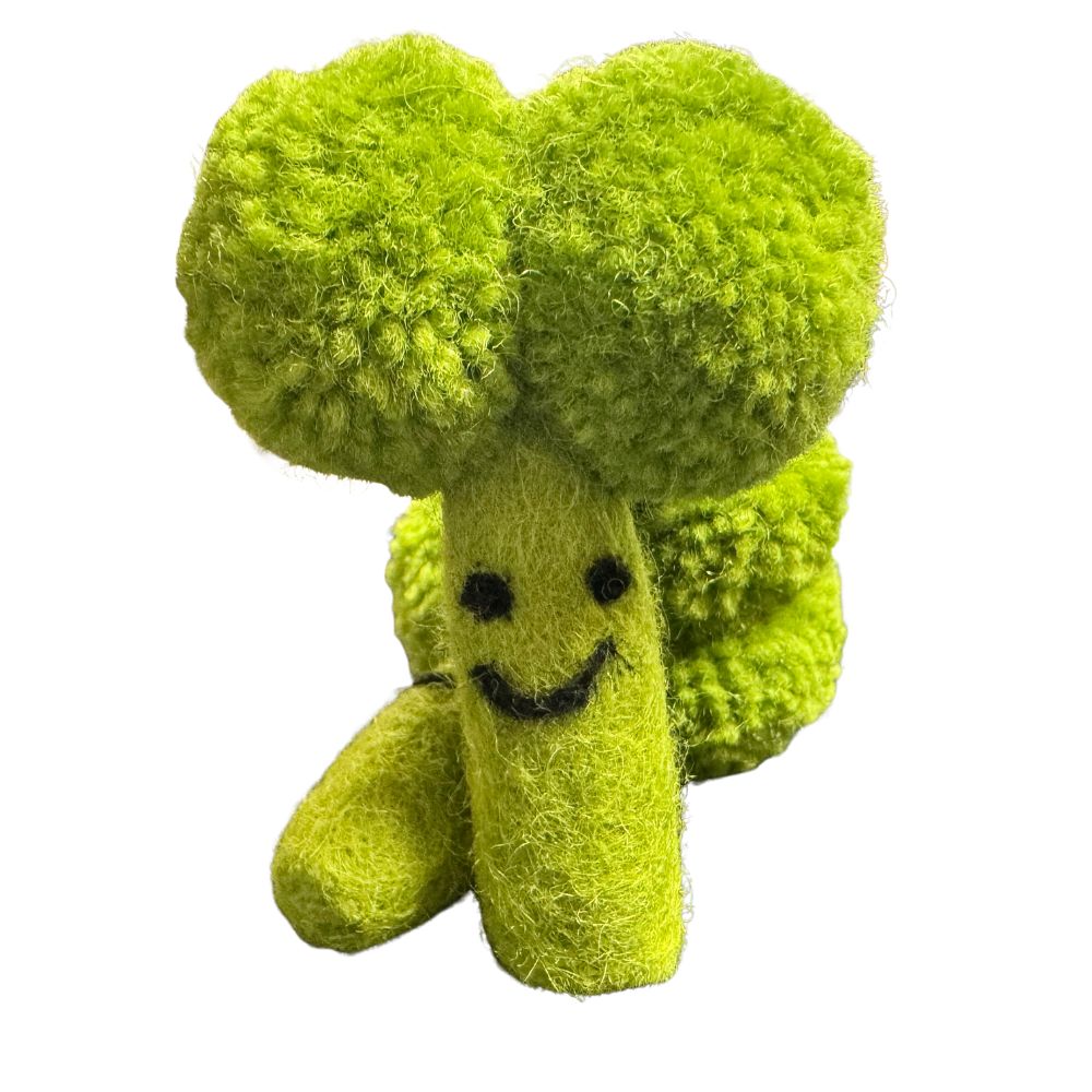 Broccoli Cat Toy wool cat toy with catnip for swatting and enrichment for indoor cats