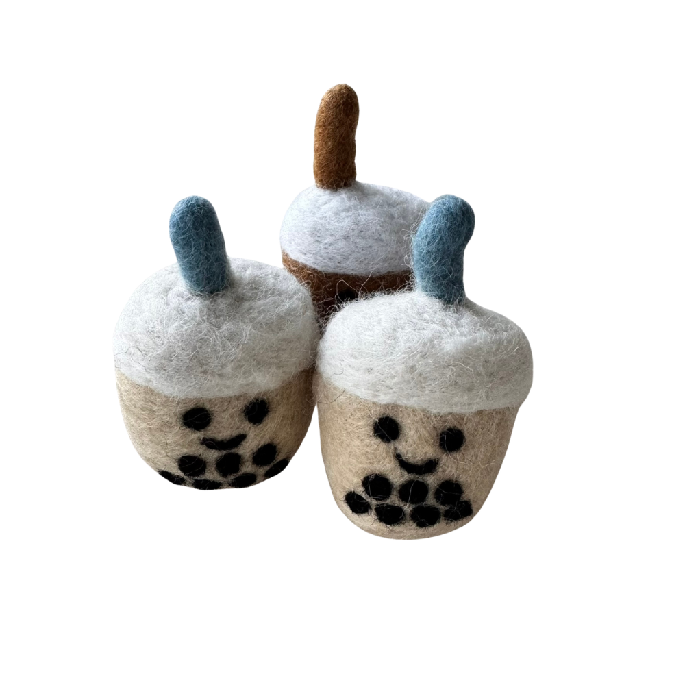 Bubble tea cat toy for bat and tap play, batting and paw play