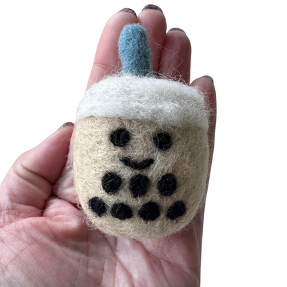 Bubble tea cat toy for swat and chase play, swatting and chasing