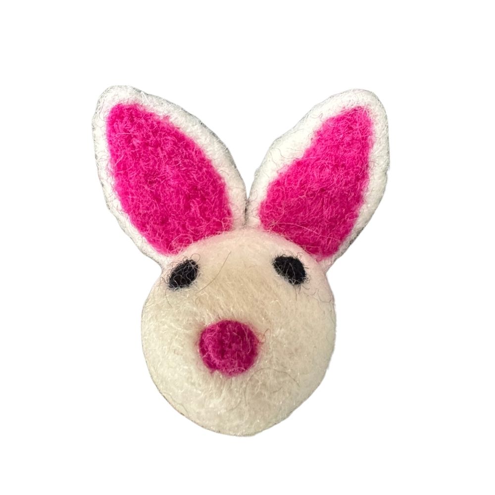 Hot pink ear bunny cat toy for batting and independent indoor play
