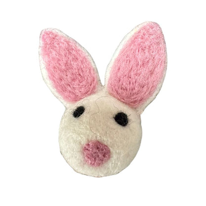 Soft pink ear bunny cat toy sprayed with catnip for lightweight swatting