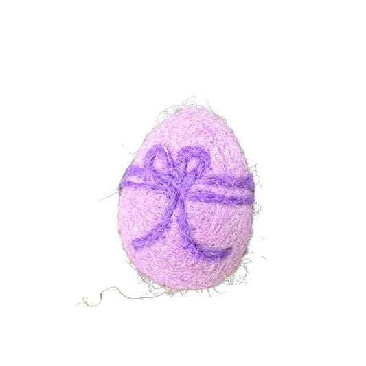 Lavender wool Easter egg cat toy sprayed with catnip, great for kittens