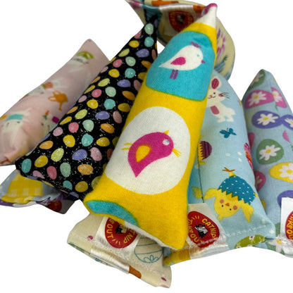 Collection of Easter mini kicker cat toys with catnip designed for kittens and active indoor cats