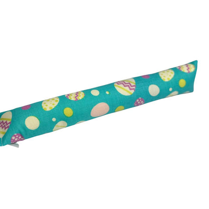 Teal chick and Easter egg kicker cat toy with catnip designed for bunny kicking and solo play