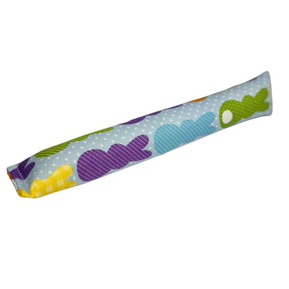 Long Easter kicker cat toy with catnip in pastel bunny print cotton for bunny kicking and wrestling play