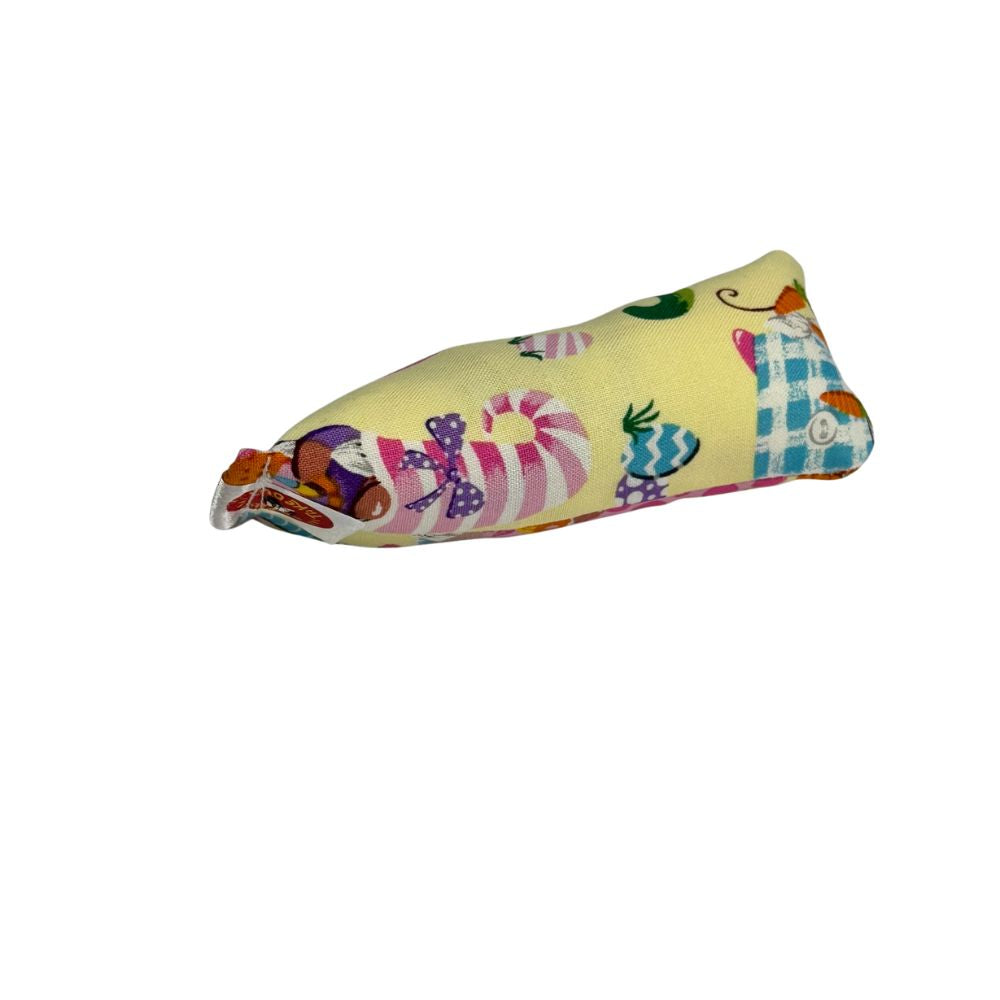 Gnome egg mini kicker cat toy with catnip for active cats who love bunny kicking