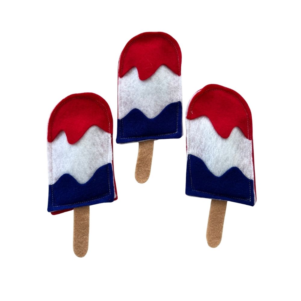 Classic and Drip Patriotic Rocket Pop cat toys filled with premium catnip.