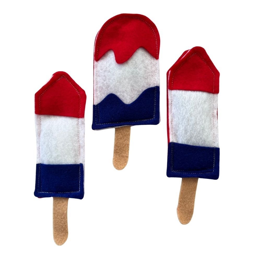 Classic Patriotic Rocket Pop cat toys filled with premium catnip.