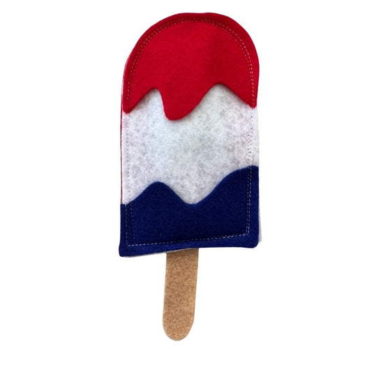Patriotic Rocket Pop cat toys featuring the drip design filled with premium catnip.