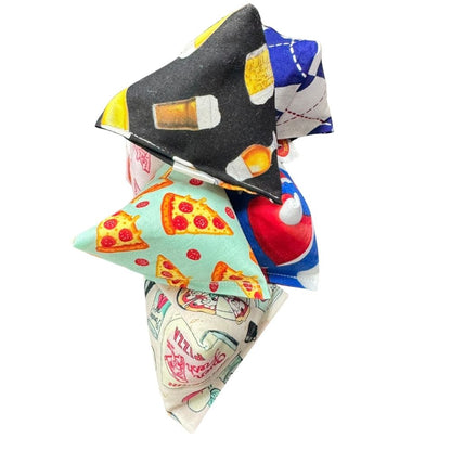 Assorted pizza Happy Sack cat toys handmade with catnip