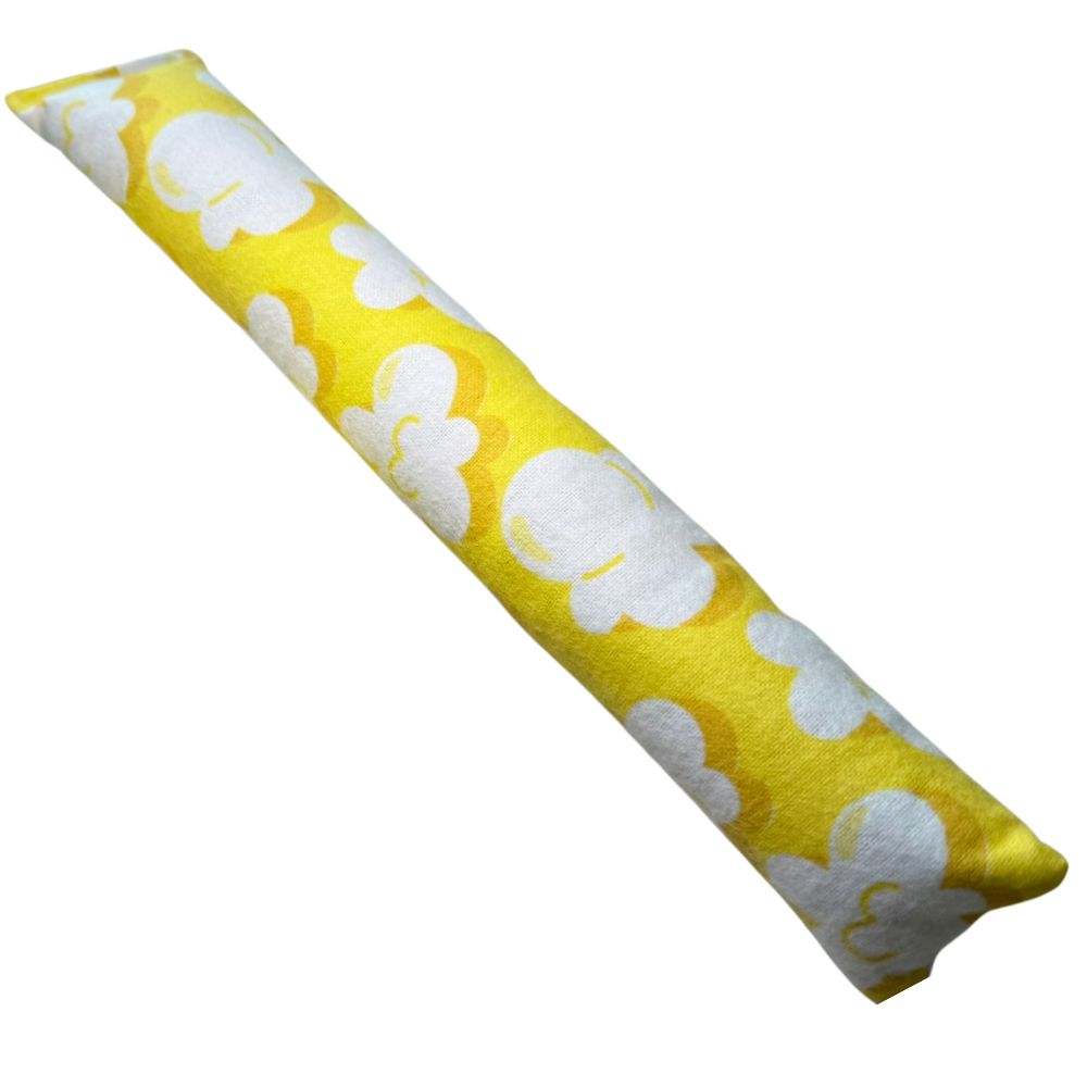 Popcorn print catnip kicker cat toy made with soft flannel fabric, designed for kicking, wrestling, and energetic interactive play by CatnipTakeout