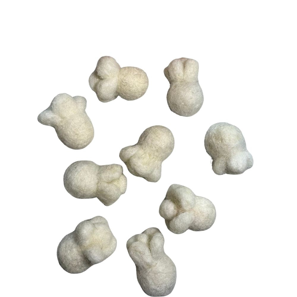 Popcorn-shaped cat toy made from wool and sprayed with catnip, lightweight interactive toy for batting, chasing, and independent play by CatnipTakeout