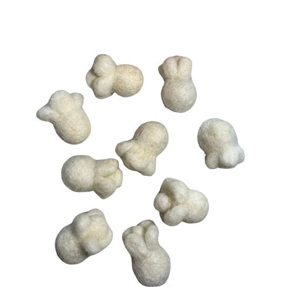 Popcorn-shaped cat toy made from wool and sprayed with catnip, lightweight interactive toy for batting, chasing, and independent play by CatnipTakeout